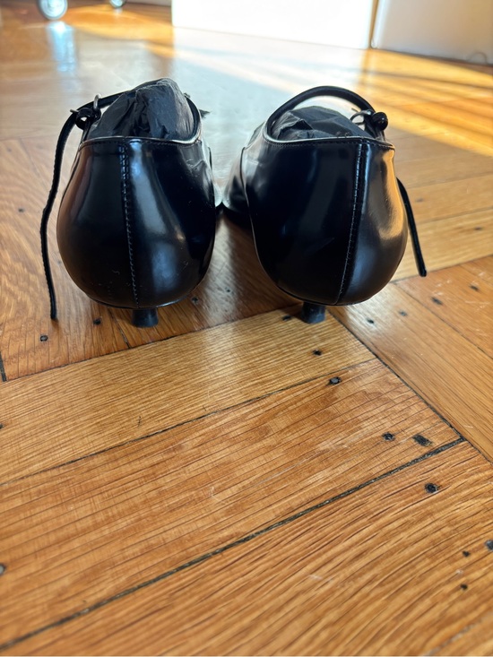 Miu Miu Black Patent Leather Pointed-Toe Mary Jane Pumps 37